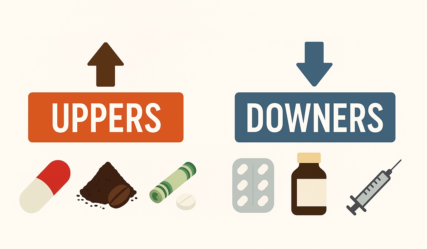 uppers and downers