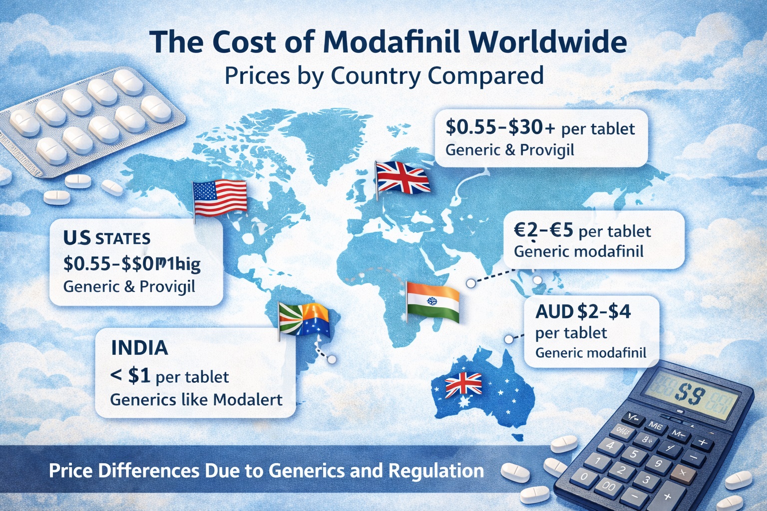 The Cost of Modafinil Worldwide — How Prices Vary Across Regions